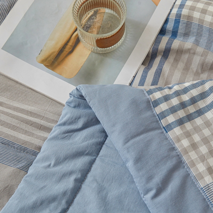 91家纺网 家纺一手货源 找家纺 牛魔王家居 2026新款A类水洗棉新疆棉花夏被 被子被芯 夏日芳华蓝