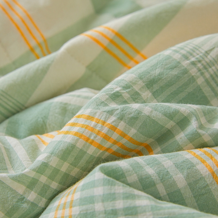 91家纺网 家纺一手货源 找家纺 牛魔王家居 2026新款A类水洗棉新疆棉花夏被 被子被芯 夏日芳华绿