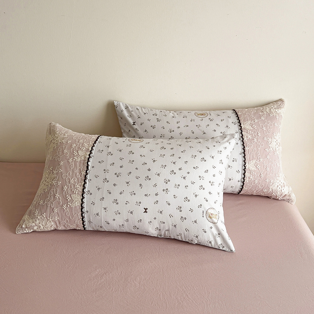 91家纺网 家纺一手货源 找家纺 纽缦家纺 2026新款A类105g仿棉四件套古法水洗棉套件-韩版系列 韩版-恋空灰