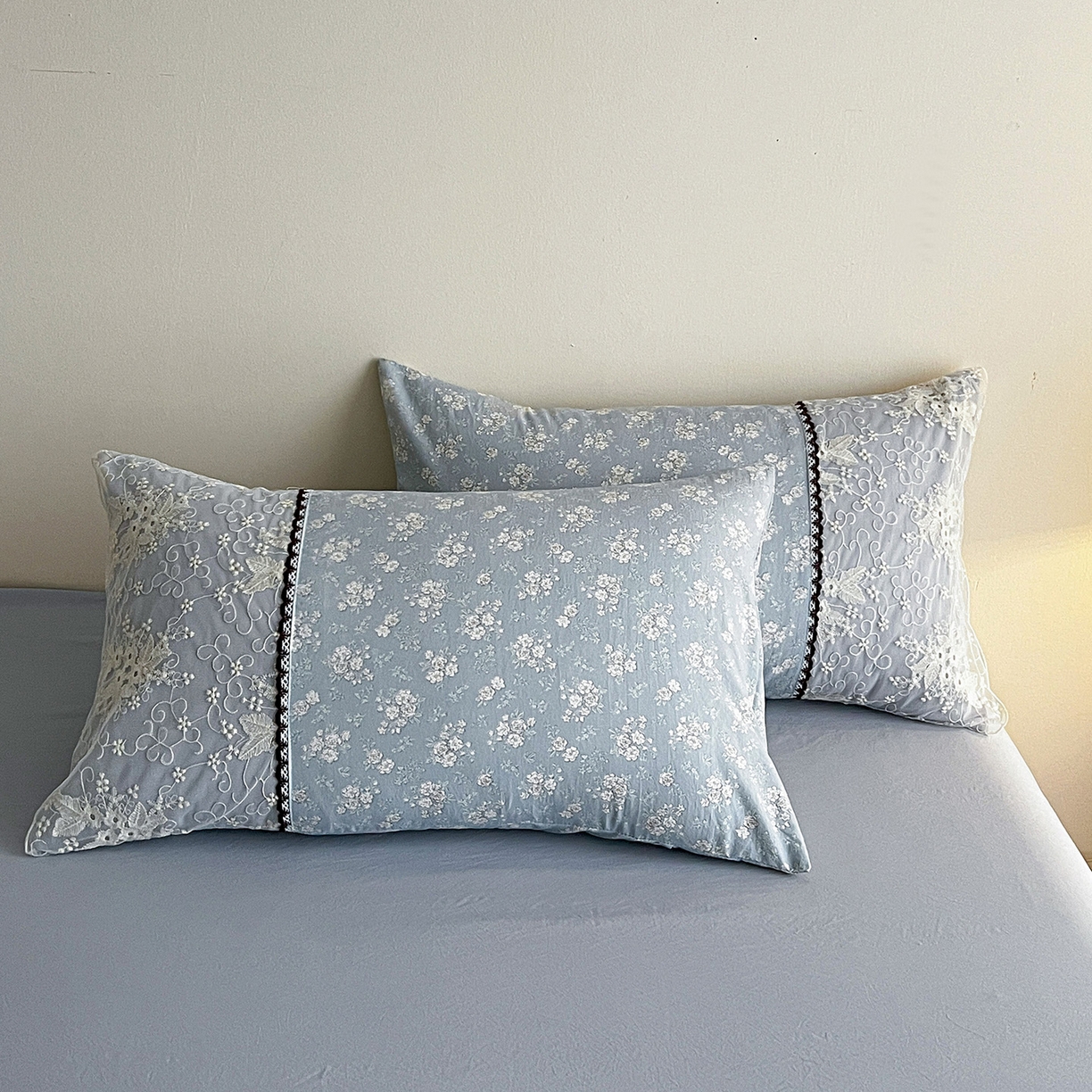 91家纺网 家纺一手货源 找家纺 纽缦家纺 2026新款A类105g仿棉四件套古法水洗棉套件-韩版系列 韩版-密爱兰