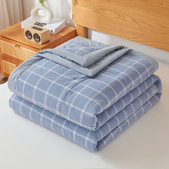 91家纺网 家纺一手货源 找家纺 牛魔王家居 2026新款A类水洗棉新疆棉花夏被 被子被芯 布鲁蓝