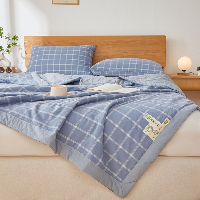 91家纺网 家纺一手货源 找家纺 牛魔王家居 2026新款A类水洗棉新疆棉花夏被 被子被芯 布鲁蓝