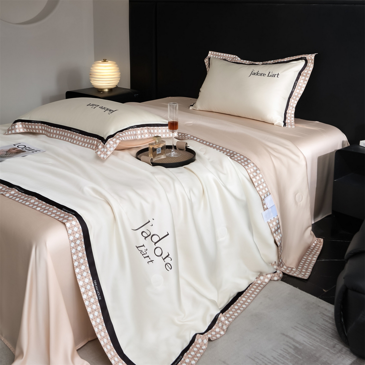 91家纺网 家纺一手货源 找家纺 （总）笙意家纺 2026新款水洗冰丝刺绣宽边夏被四件套-艾斯系列