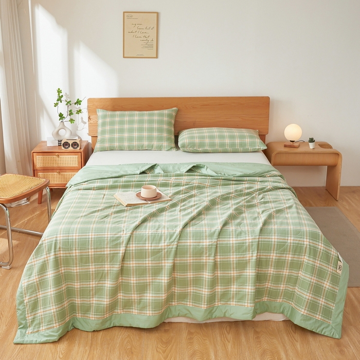 91家纺网 家纺一手货源 找家纺 牛魔王家居 2026新款A类水洗棉新疆棉花夏被 被子被芯 橄榄绿