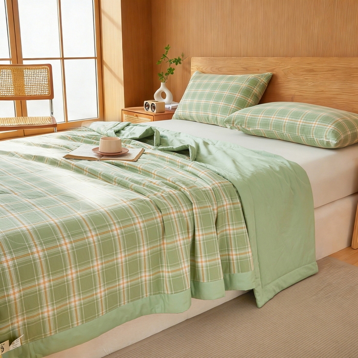 91家纺网 家纺一手货源 找家纺 牛魔王家居 2026新款A类水洗棉新疆棉花夏被 被子被芯 橄榄绿