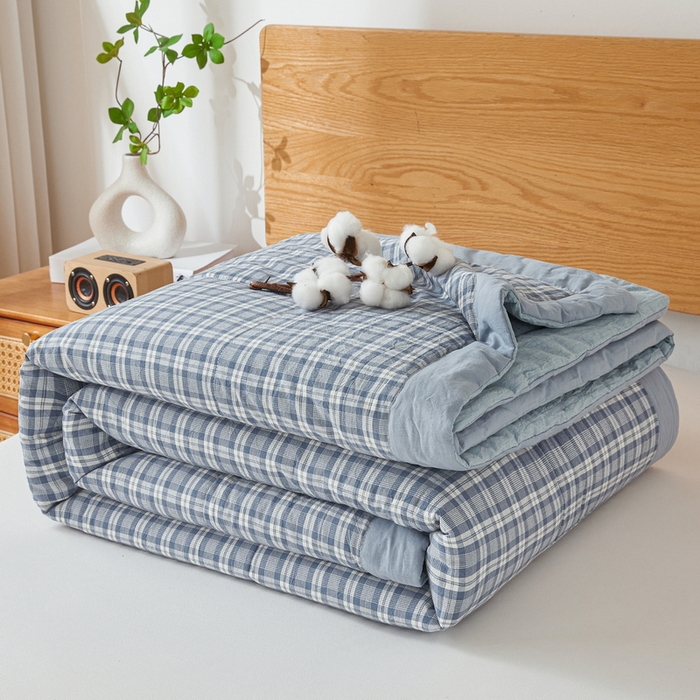 牛魔王家居 2026新款A类水洗棉新疆棉花夏被 被子被芯 海蓝格