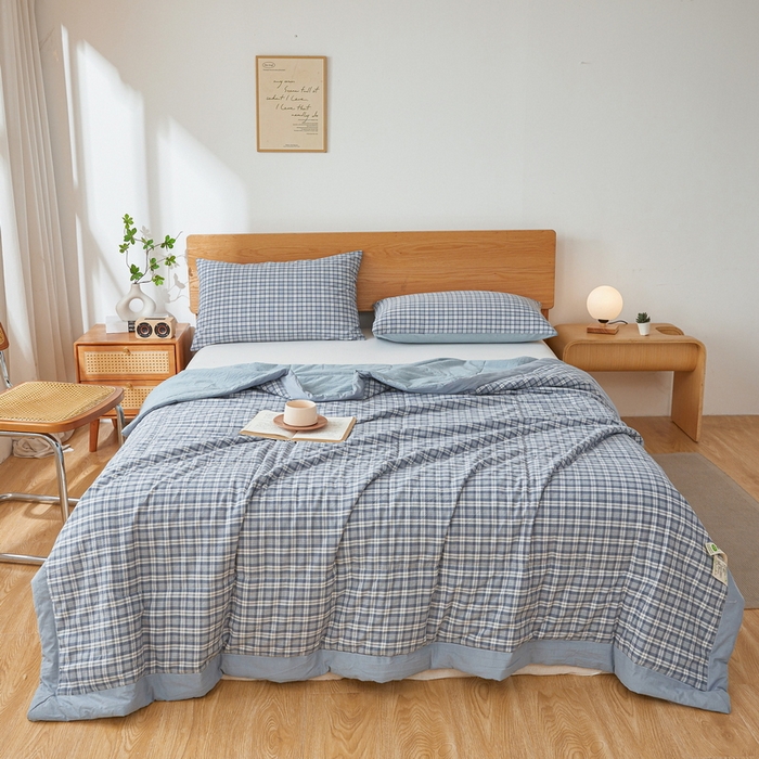 91家纺网 家纺一手货源 找家纺 牛魔王家居 2026新款A类水洗棉新疆棉花夏被 被子被芯 海蓝格