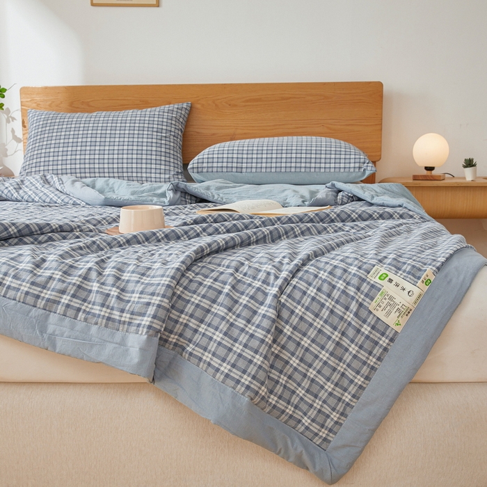 91家纺网 家纺一手货源 找家纺 牛魔王家居 2026新款A类水洗棉新疆棉花夏被 被子被芯 海蓝格