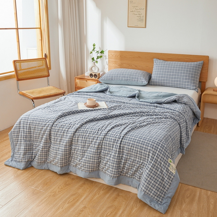 91家纺网 家纺一手货源 找家纺 牛魔王家居 2026新款A类水洗棉新疆棉花夏被 被子被芯 海蓝格