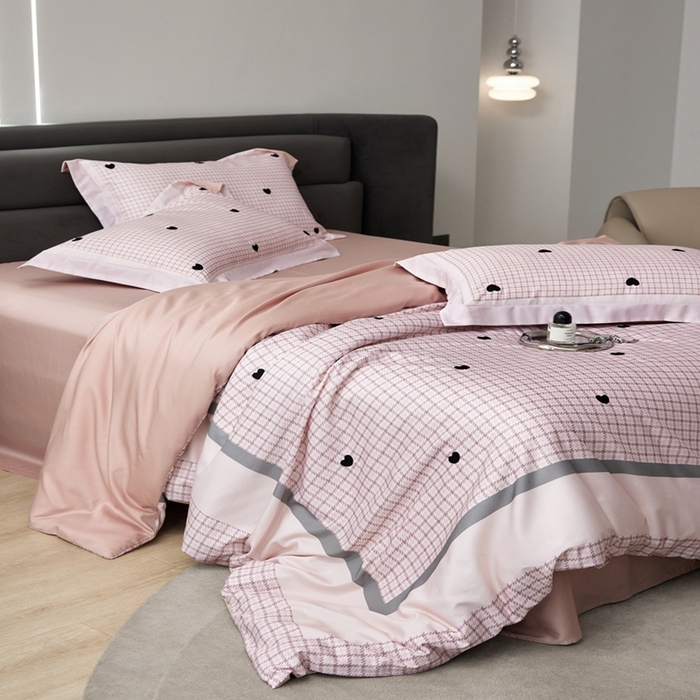 91家纺网 家纺一手货源 找家纺 金奇达家纺 2026新款茧养天丝棉四件套-甜心 甜心-樱花粉