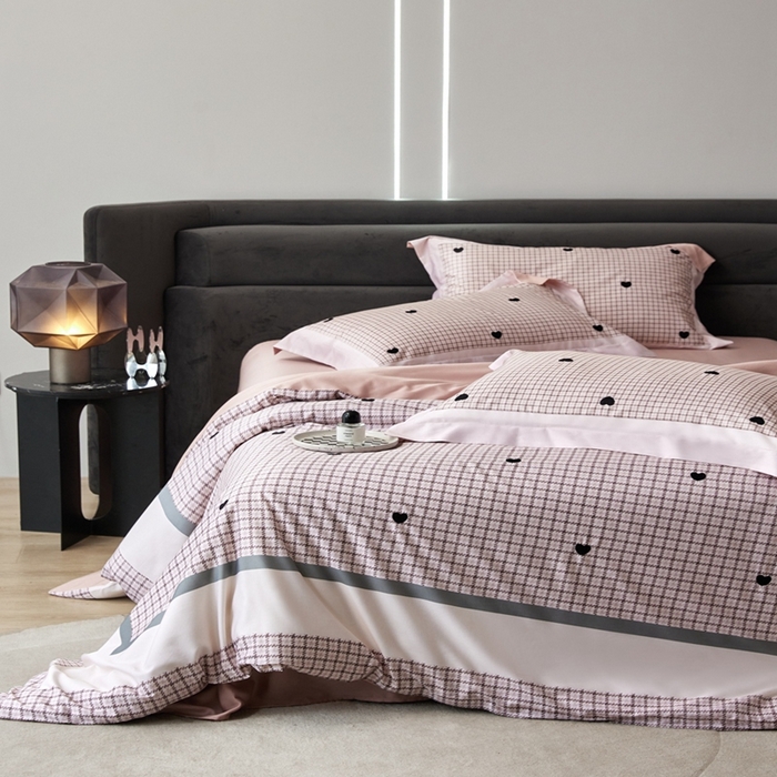 91家纺网 家纺一手货源 找家纺 金奇达家纺 2026新款茧养天丝棉四件套-甜心 甜心-少女粉