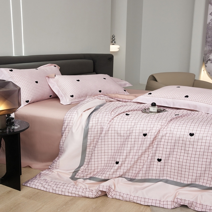 91家纺网 家纺一手货源 找家纺 金奇达家纺 2026新款茧养天丝棉四件套-甜心 甜心-樱花粉