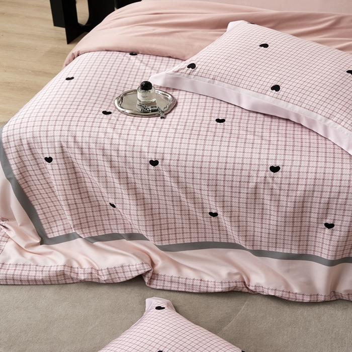 91家纺网 家纺一手货源 找家纺 金奇达家纺 2026新款茧养天丝棉四件套-甜心 甜心-樱花粉