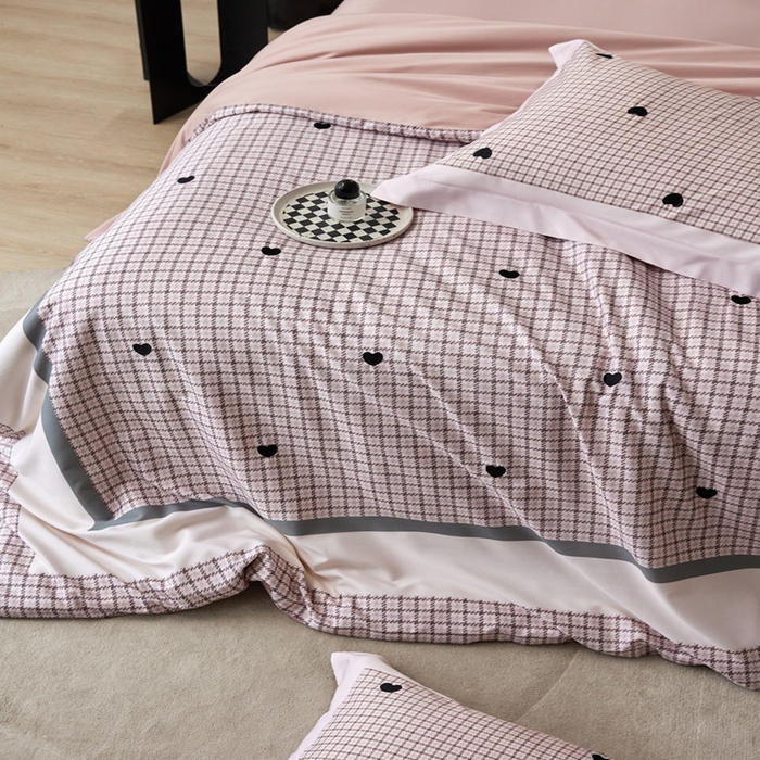 91家纺网 家纺一手货源 找家纺 金奇达家纺 2026新款茧养天丝棉四件套-甜心 甜心-少女粉