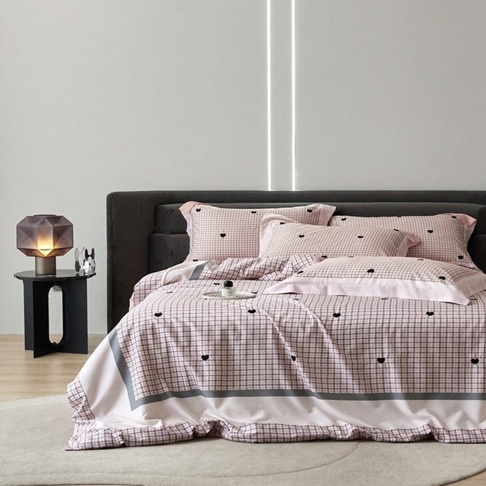 91家纺网 家纺一手货源 找家纺 金奇达家纺 2026新款茧养天丝棉四件套-甜心 甜心-少女粉