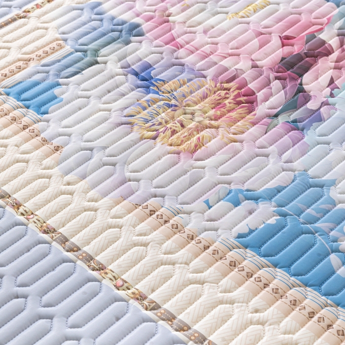 91家纺网 家纺一手货源 找家纺 美丽折家纺 2026新款凉感丝乳胶凉席款 乳胶凉席三件套 水墨江南