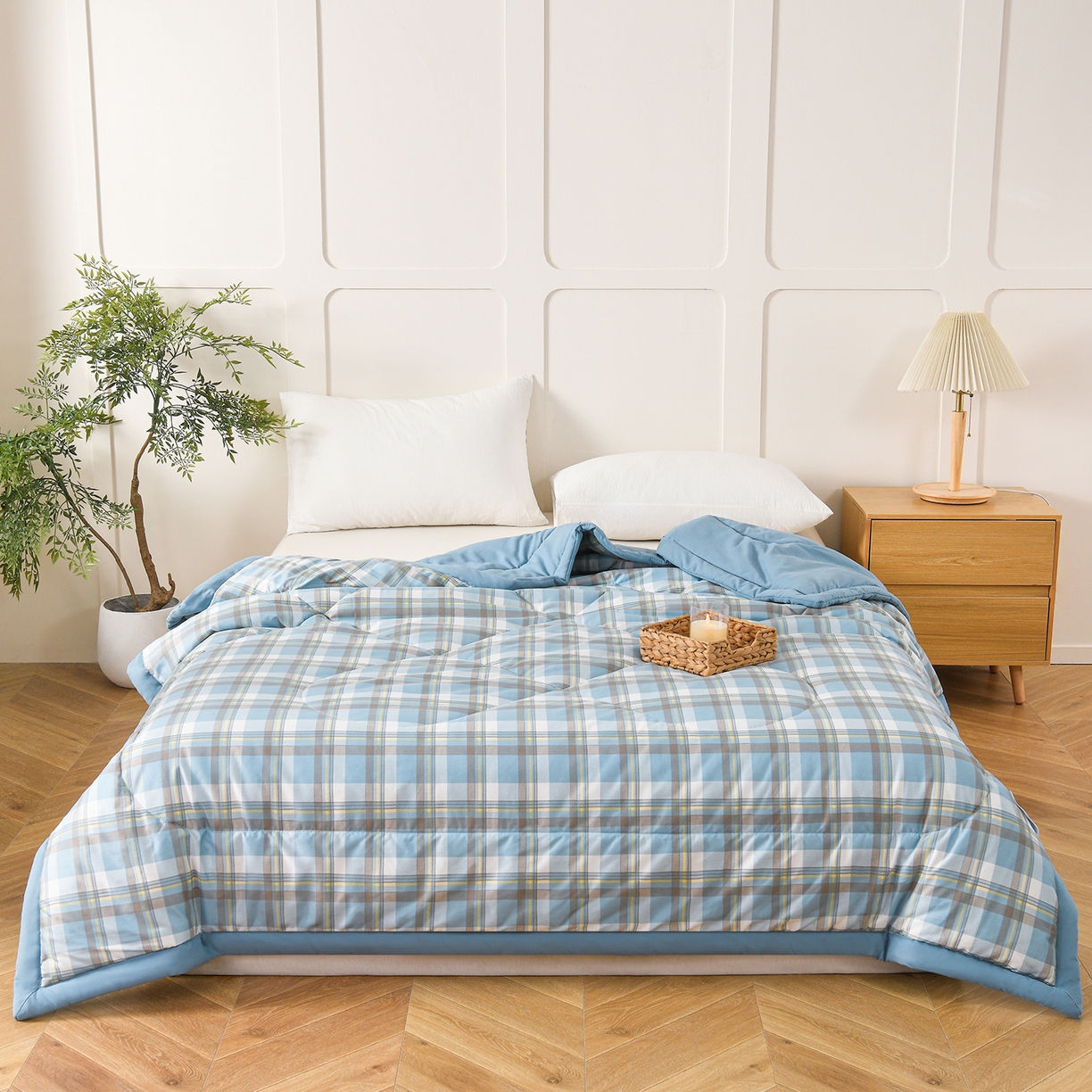 91家纺网 家纺一手货源 找家纺 （总）壹张床 2026新款无印风A类水洗棉大豆纤维夏凉被夏被空调被