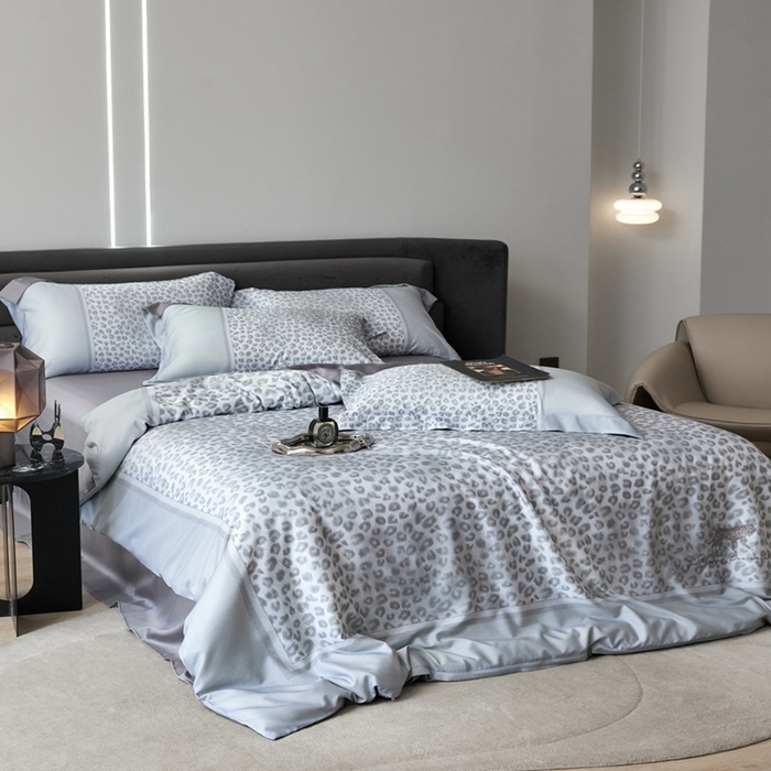 91家纺网 家纺一手货源 找家纺 金奇达家纺 2026新款茧养天丝棉四件套-伊莉莎 伊莉莎-繁星蓝