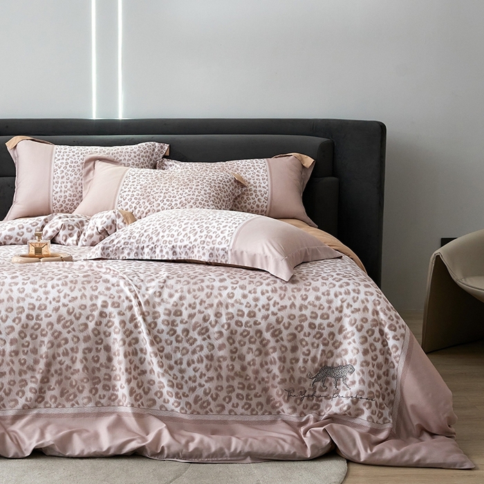 金奇达家纺 2026新款茧养天丝棉四件套-伊莉莎 伊莉莎-灰粉