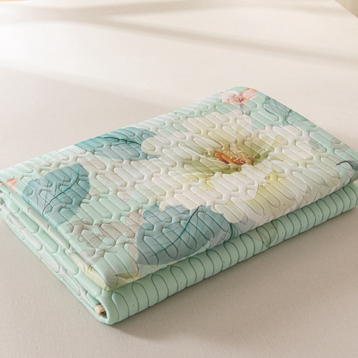 91家纺网 家纺一手货源 找家纺 美丽折 2026新款0.6厚欧式乳胶凉席三件套 暗香