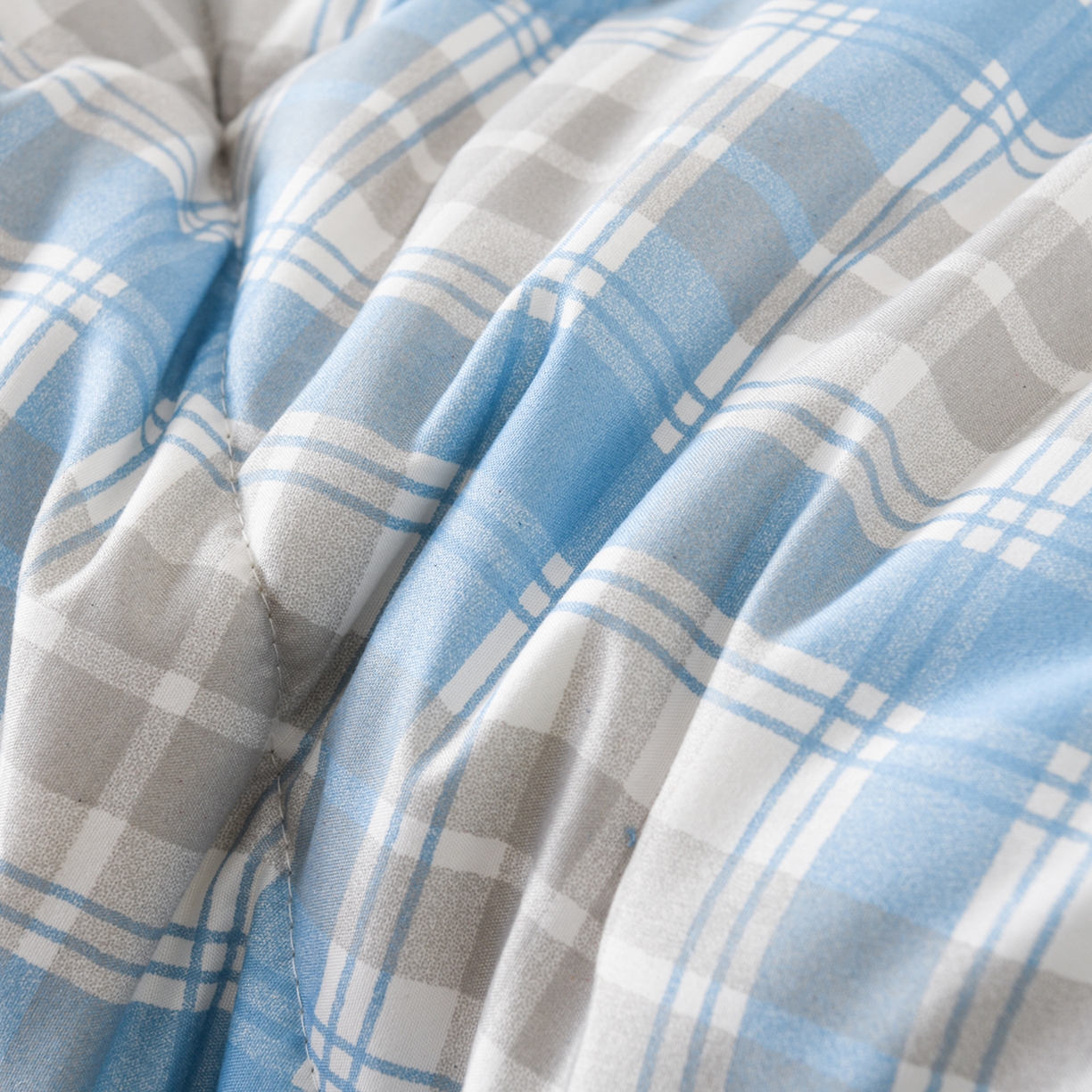 91家纺网 家纺一手货源 找家纺 壹张床 2026新款无印风A类水洗棉大豆纤维夏凉被夏被空调被 极简-蓝白格