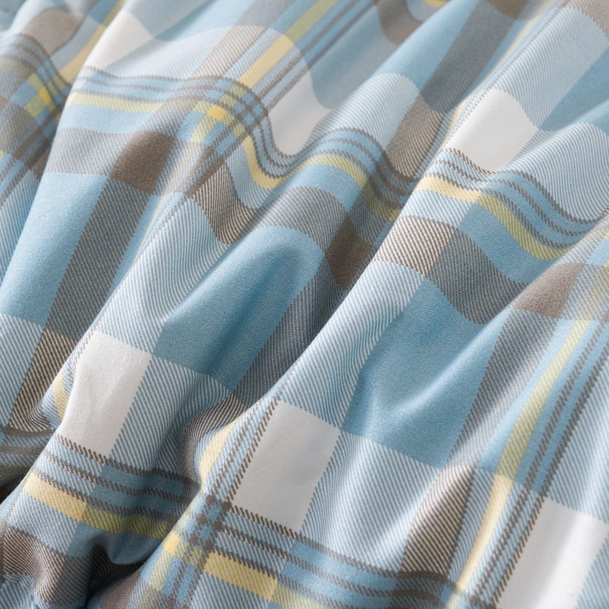 91家纺网 家纺一手货源 找家纺 壹张床 2026新款无印风A类水洗棉大豆纤维夏凉被夏被空调被 极简-蓝黄格