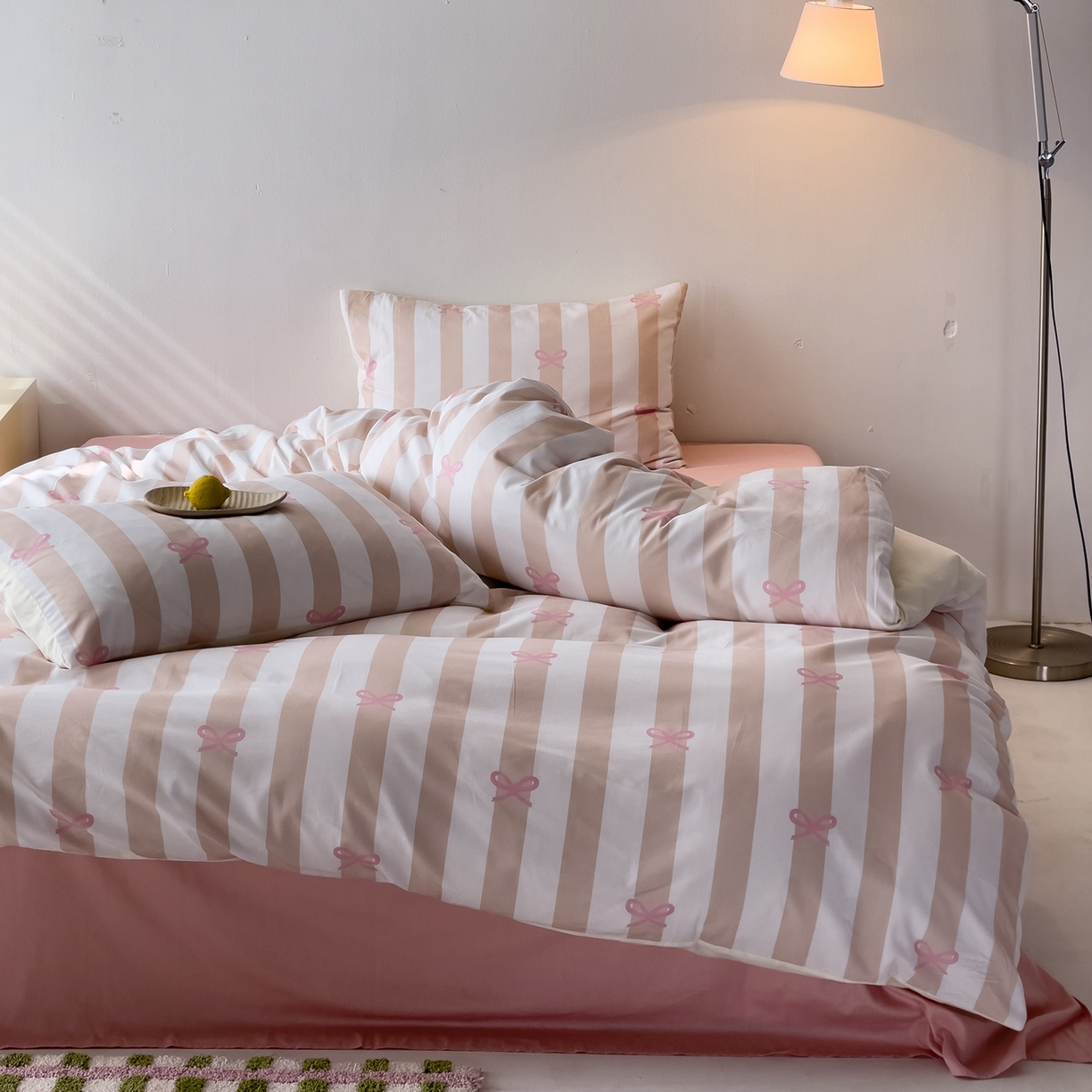 女子家纺 2026春夏新款全棉纯棉13372数码印花四件套-安迪 安迪-粉色