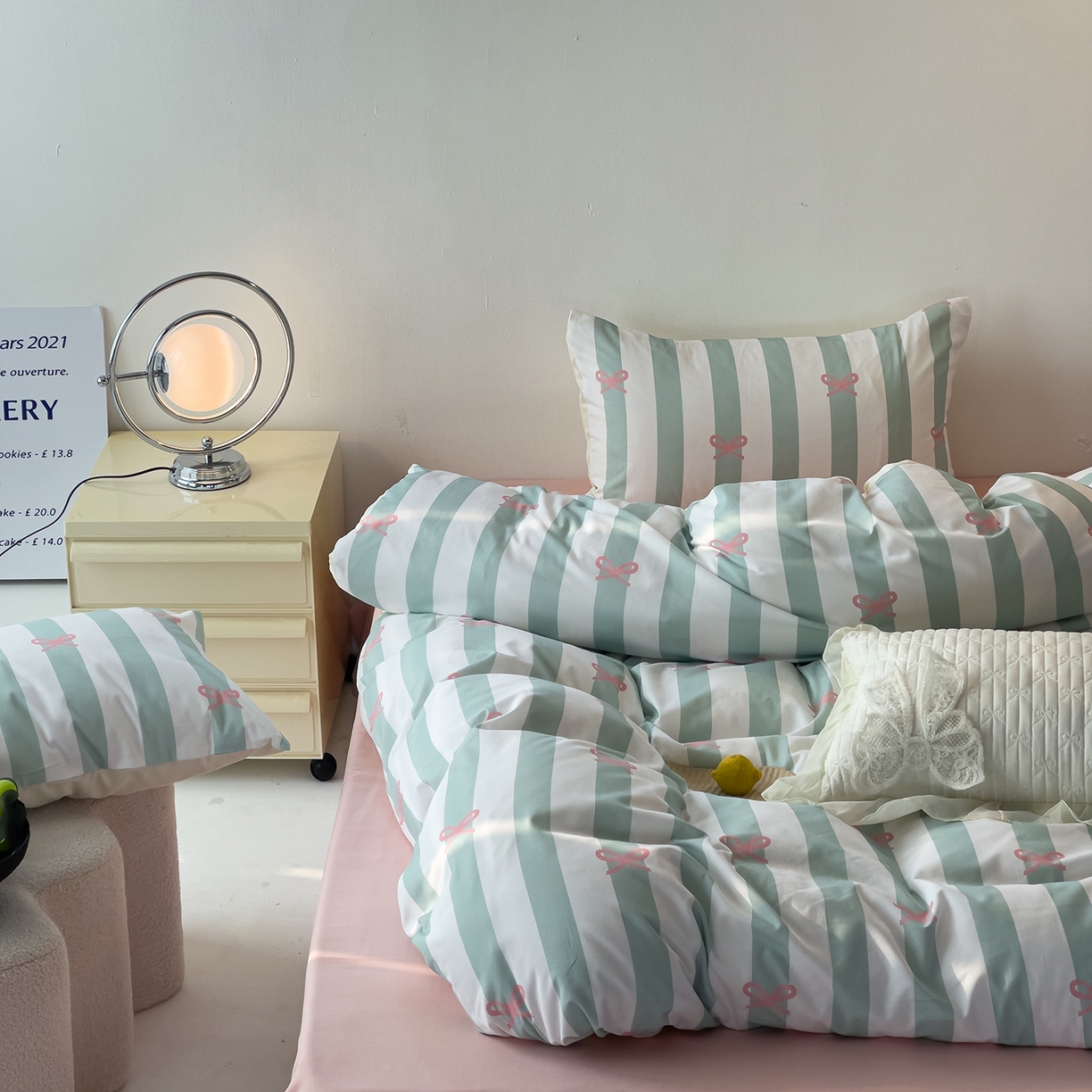 91家纺网 家纺一手货源 找家纺 女子家纺 2026春夏新款全棉纯棉13372数码印花四件套-安迪 安迪-绿色