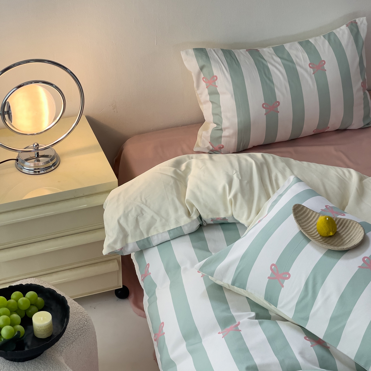 91家纺网 家纺一手货源 找家纺 女子家纺 2026春夏新款全棉纯棉13372数码印花四件套-安迪 安迪-绿色