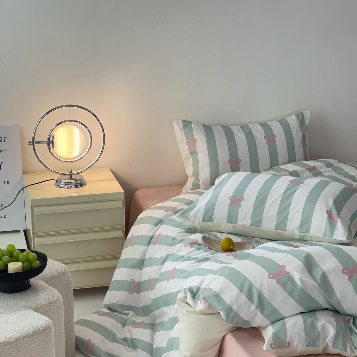 91家纺网 家纺一手货源 找家纺 女子家纺 2026春夏新款全棉纯棉13372数码印花四件套-安迪 安迪-绿色