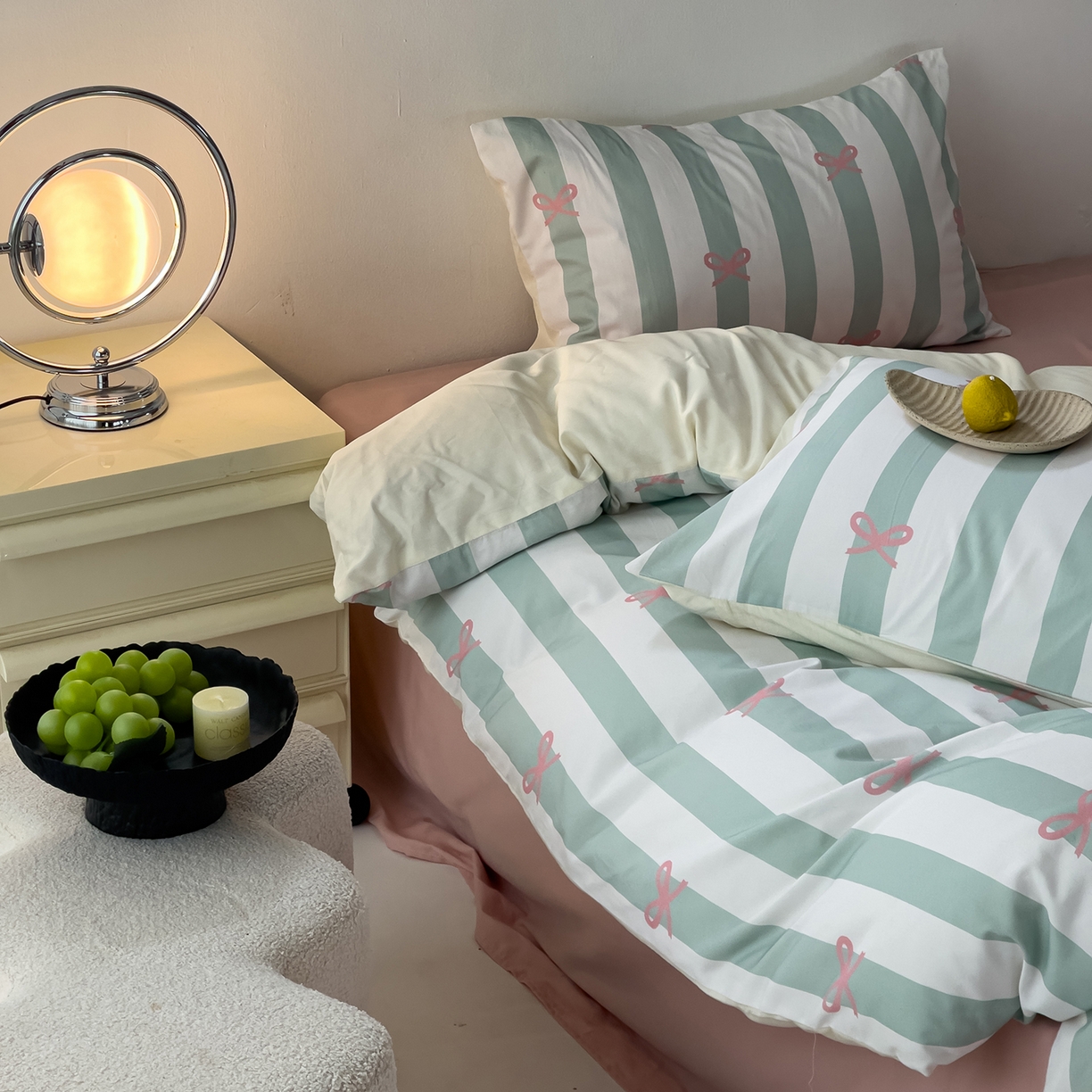 91家纺网 家纺一手货源 找家纺 女子家纺 2026春夏新款全棉纯棉13372数码印花四件套-安迪 安迪-绿色