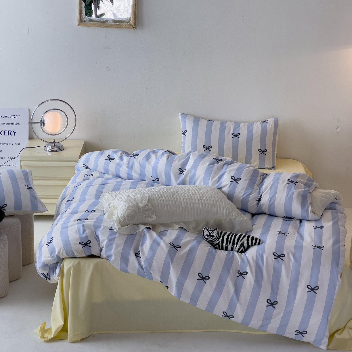 91家纺网 家纺一手货源 找家纺 女子家纺 2026春夏新款全棉纯棉13372数码印花四件套-安迪 安迪-蓝色