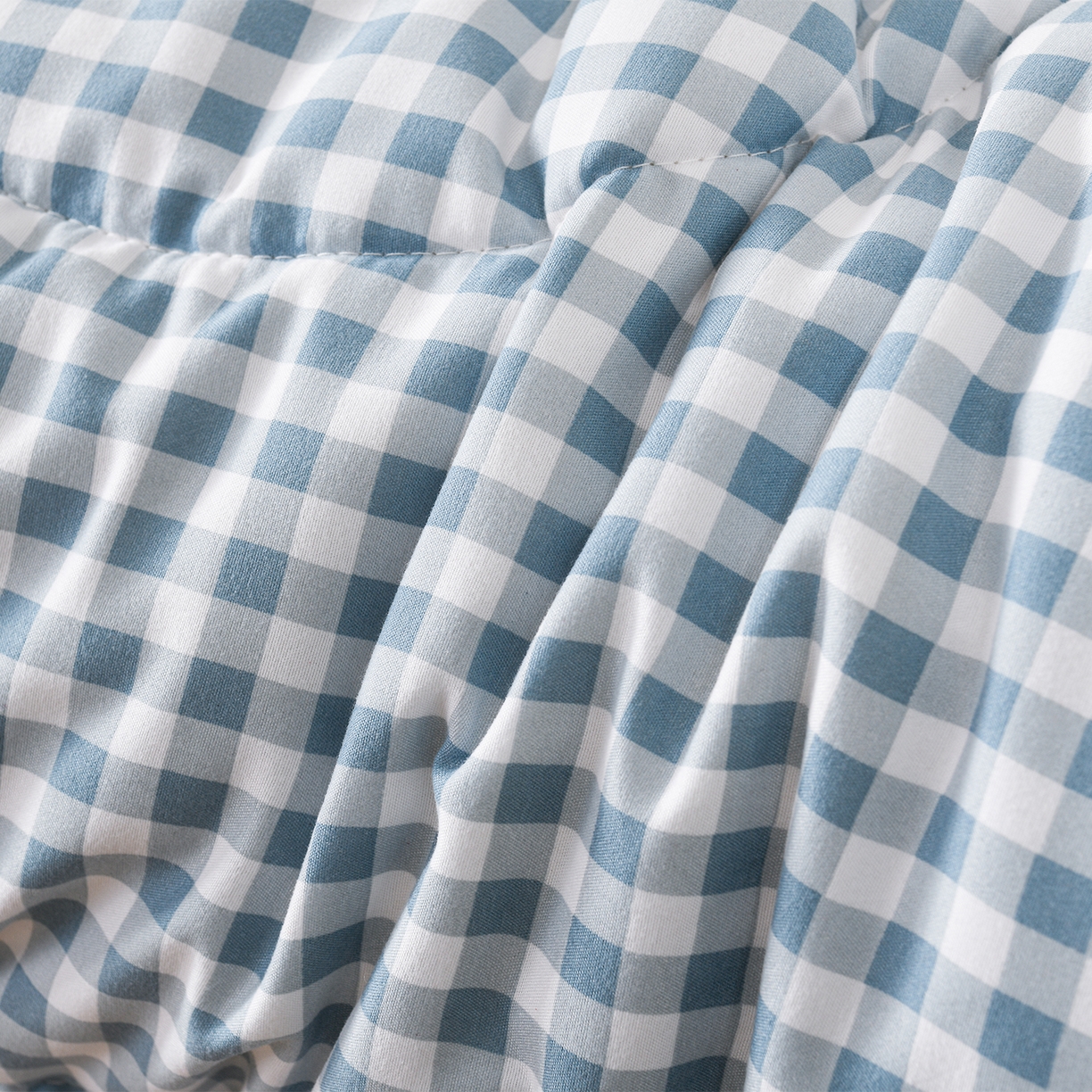 91家纺网 家纺一手货源 找家纺 壹张床 2026新款无印风A类水洗棉大豆纤维夏凉被夏被空调被 极简-小蓝格