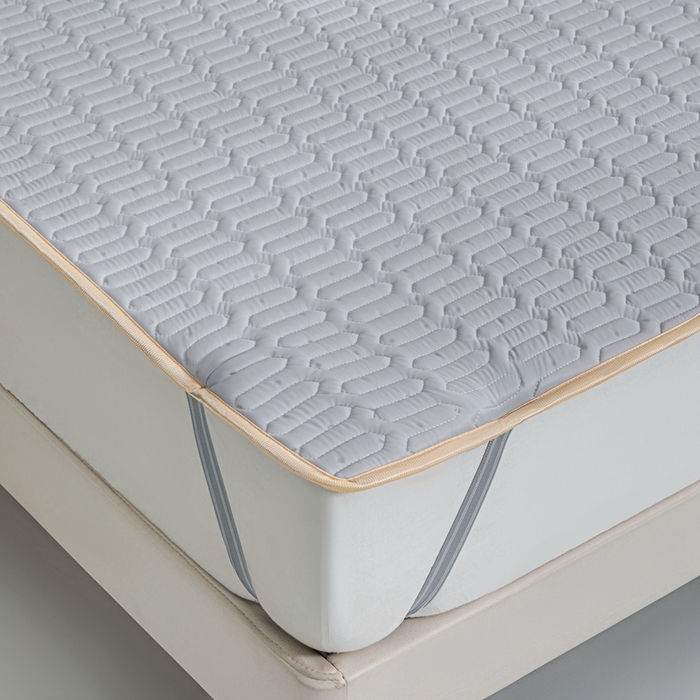 91家纺网 家纺一手货源 找家纺 美丽折 2026新款0.6厚欧式乳胶凉席三件套 灰色