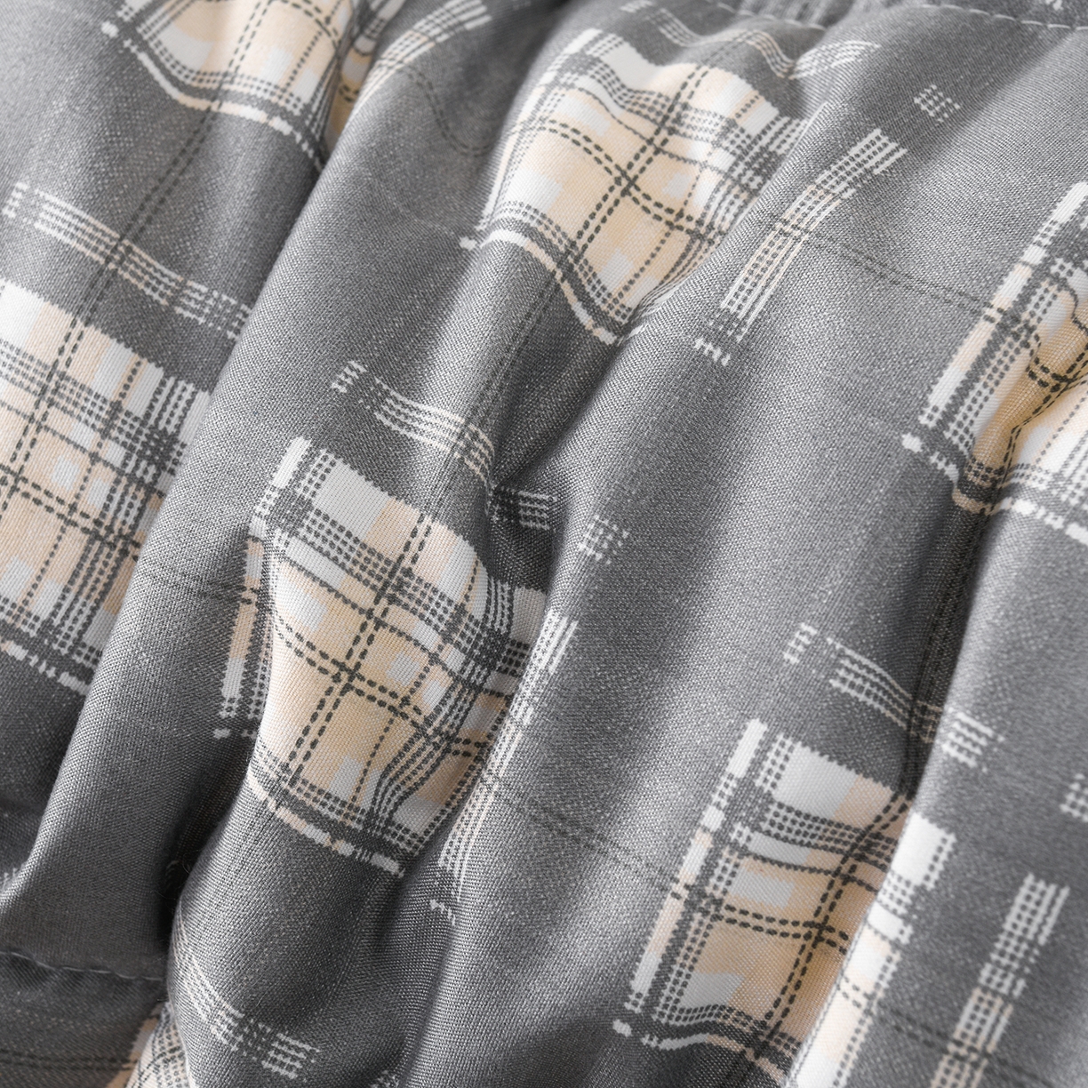 91家纺网 家纺一手货源 找家纺 壹张床 2026新款无印风A类水洗棉大豆纤维夏凉被夏被空调被 极简-烟灰格