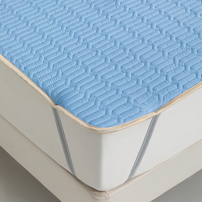 91家纺网 家纺一手货源 找家纺 美丽折 2026新款0.6厚欧式乳胶凉席三件套 蓝色