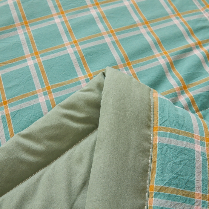 91家纺网 家纺一手货源 找家纺 牛魔王家居 2026新款A类水洗棉新疆棉花夏被 被子被芯 绿色格调