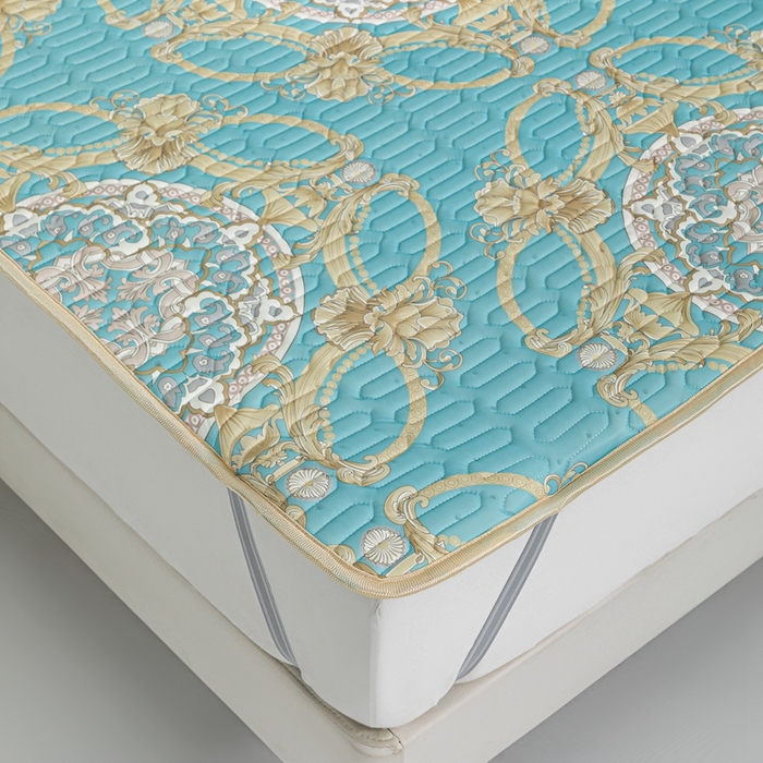 91家纺网 家纺一手货源 找家纺 美丽折 2026新款0.6厚欧式乳胶凉席三件套 帕蓬夜色