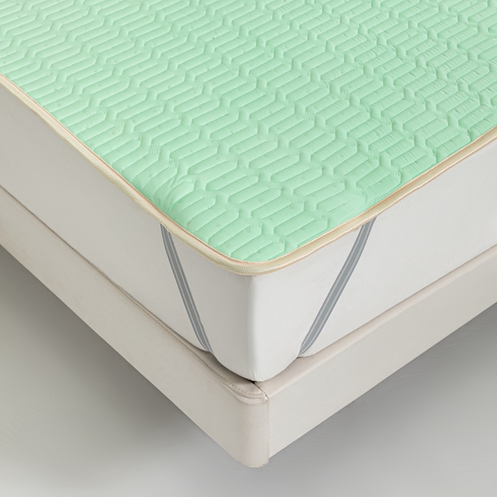 91家纺网 家纺一手货源 找家纺 美丽折 2026新款0.6厚欧式乳胶凉席三件套 浅绿色