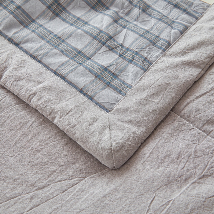 91家纺网 家纺一手货源 找家纺 牛魔王家居 2026新款A类水洗棉新疆棉花夏被 被子被芯 烟雨蓝