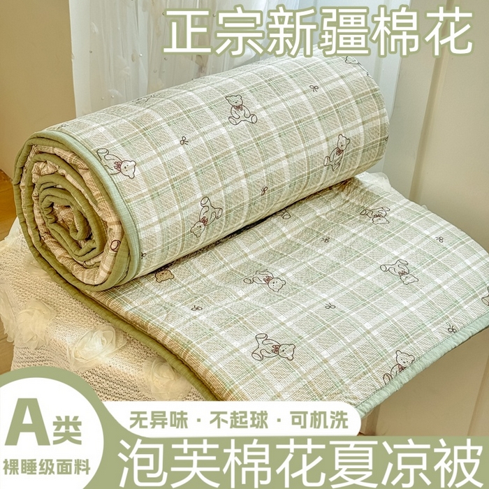 91家纺网 家纺一手货源 找家纺 （总）爱屋及屋 2026春夏新款泡芙棉印花新疆棉花被夏被夏凉被空调被被子薄被芯春秋四季被