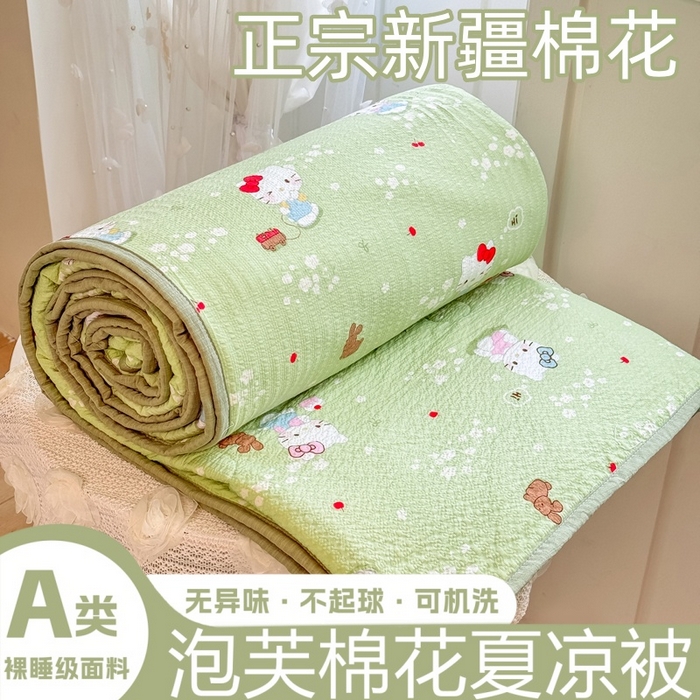 91家纺网 家纺一手货源 找家纺 （总）爱屋及屋 2026春夏新款泡芙棉印花新疆棉花被夏被夏凉被空调被被子薄被芯春秋四季被