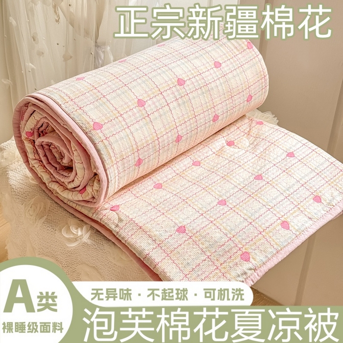 91家纺网 家纺一手货源 找家纺 （总）爱屋及屋 2026春夏新款泡芙棉印花新疆棉花被夏被夏凉被空调被被子薄被芯春秋四季被