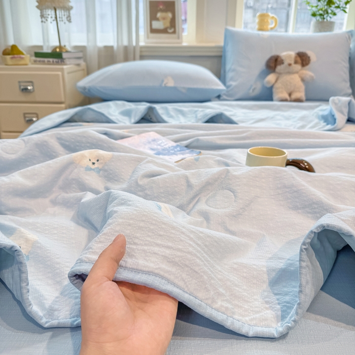 91家纺网 家纺一手货源 找家纺 （总）爱屋及屋 2026春夏新款泡芙棉印花新疆棉花被夏被夏凉被空调被被子薄被芯春秋四季被