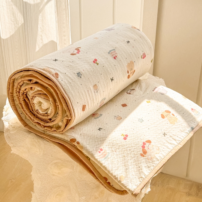 91家纺网 家纺一手货源 找家纺 爱屋及屋 2026春夏新款泡芙棉棉花夏被夏凉被空调被 宠物派对