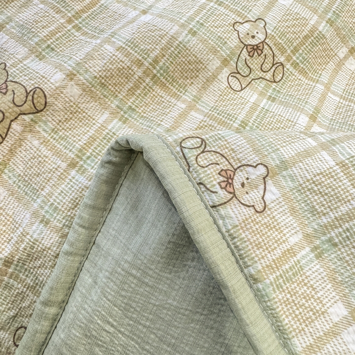 91家纺网 家纺一手货源 找家纺 爱屋及屋 2026春夏新款泡芙棉棉花夏被夏凉被空调被 绿咖小熊