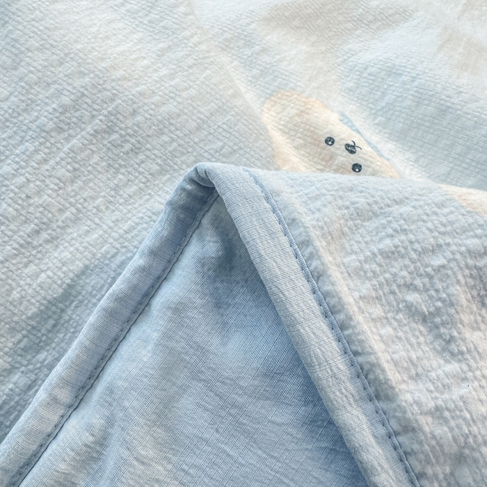 91家纺网 家纺一手货源 找家纺 爱屋及屋 2026春夏新款泡芙棉棉花夏被夏凉被空调被 泡芙小狗-蓝