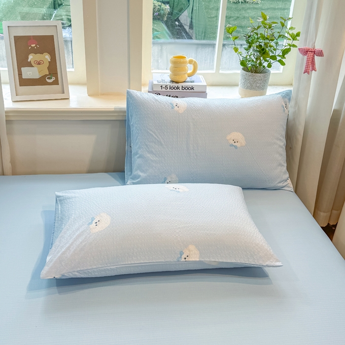 91家纺网 家纺一手货源 找家纺 爱屋及屋 2026春夏新款泡芙棉棉花夏被夏凉被空调被 泡芙小狗-蓝