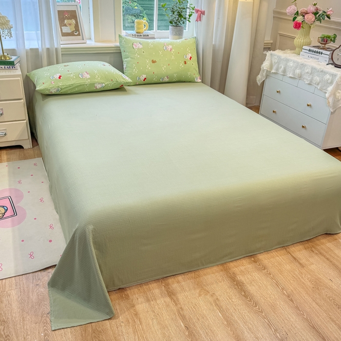 91家纺网 家纺一手货源 找家纺 爱屋及屋 2026春夏新款泡芙棉棉花夏被夏凉被空调被 泡芙KT-绿