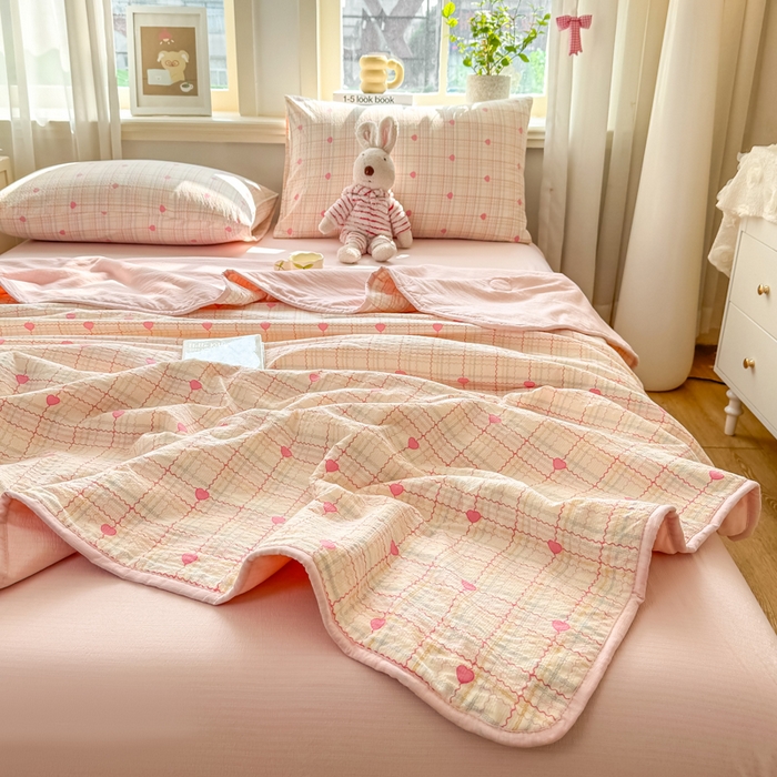 91家纺网 家纺一手货源 找家纺 爱屋及屋 2026春夏新款泡芙棉棉花夏被夏凉被空调被 格格心